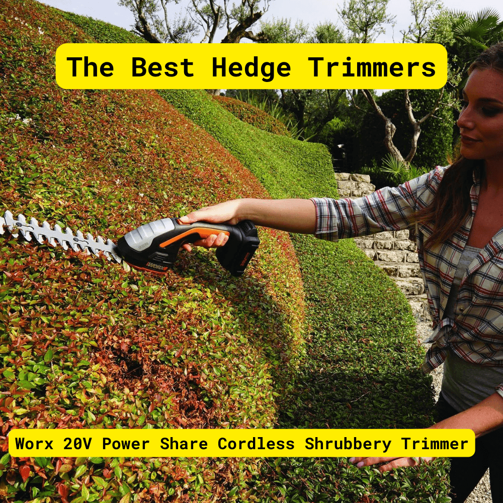 Worx 20V Power Share cordless shrubbery trimmer trimming small decorative bushes